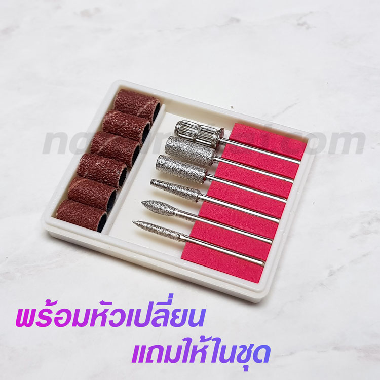 เครื่องเจียเล็บไฟฟ้าแบบพกพา 30,000 RPM สีขาว - Image 4