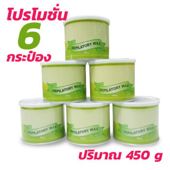 แว็กซ์กำจัดขน แว็กซ์ร้อน Strip wax 450-500 กรัม สูตรน้ำผึ้ง 6 กระป๋อง