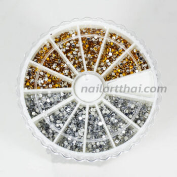 เพชรตลับสีเงินทอง 1.5mm